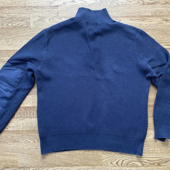 Very Nice Polo Ralph Lauren 1/4 Button Sweater - Navy - L - Picture 2 of 4